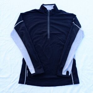 Icebreaker GT 200 Merino Wool 1/4 Zip Mens Large Black Technical Base Layer